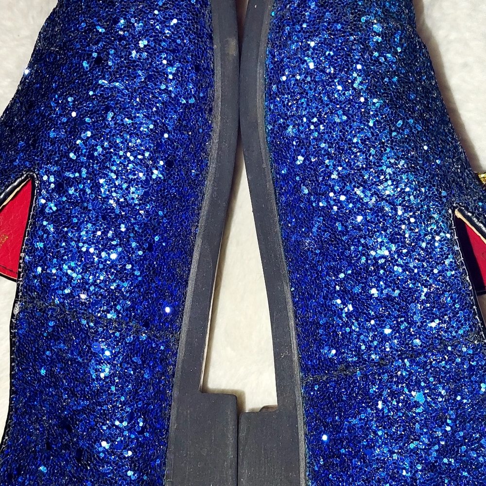 MEN SHINY BLUE DRESS SHOES sz 45 US 11/12, $18. GLENN HEIGHTS TX PPU OR SHIP - Picture 6 of 7